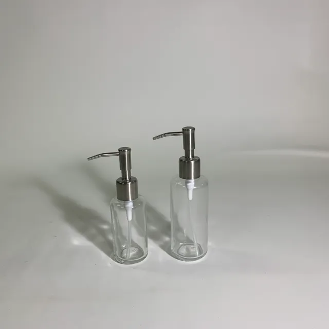 金屬銀色透明按壓瓶