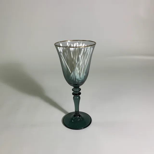玻璃透明藍色高腳杯