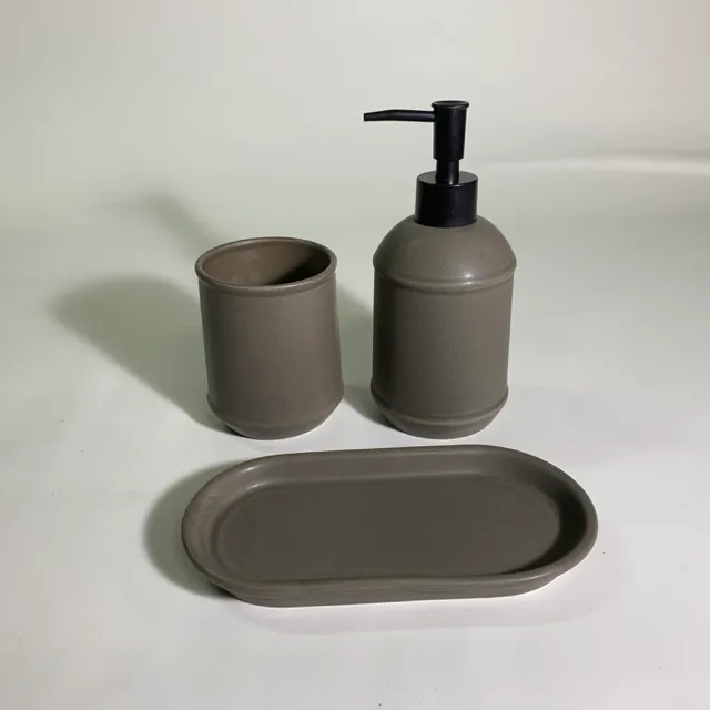 陶瓷棕色盥洗組