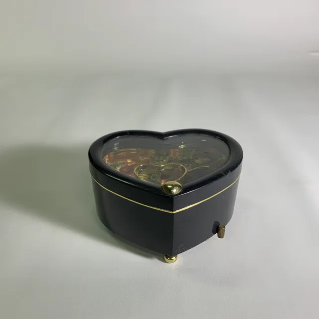 塑膠黑色愛心音樂盒