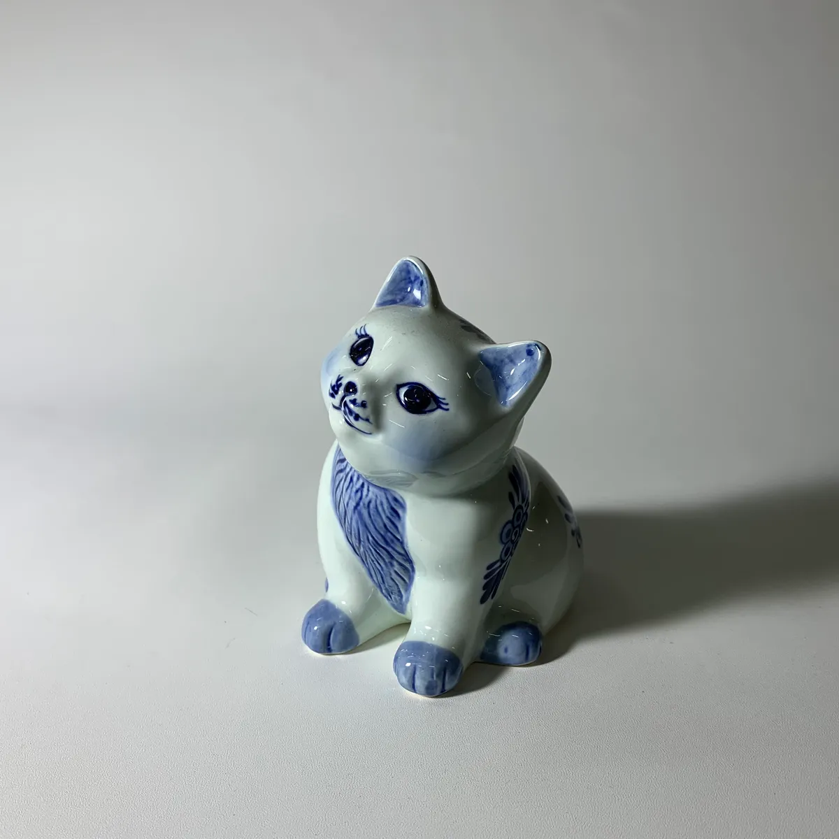 陶瓷藍色小貓擺飾 2