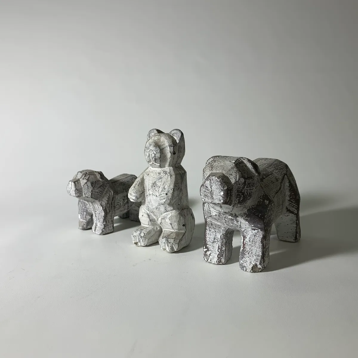 水泥灰色動物擺飾 2