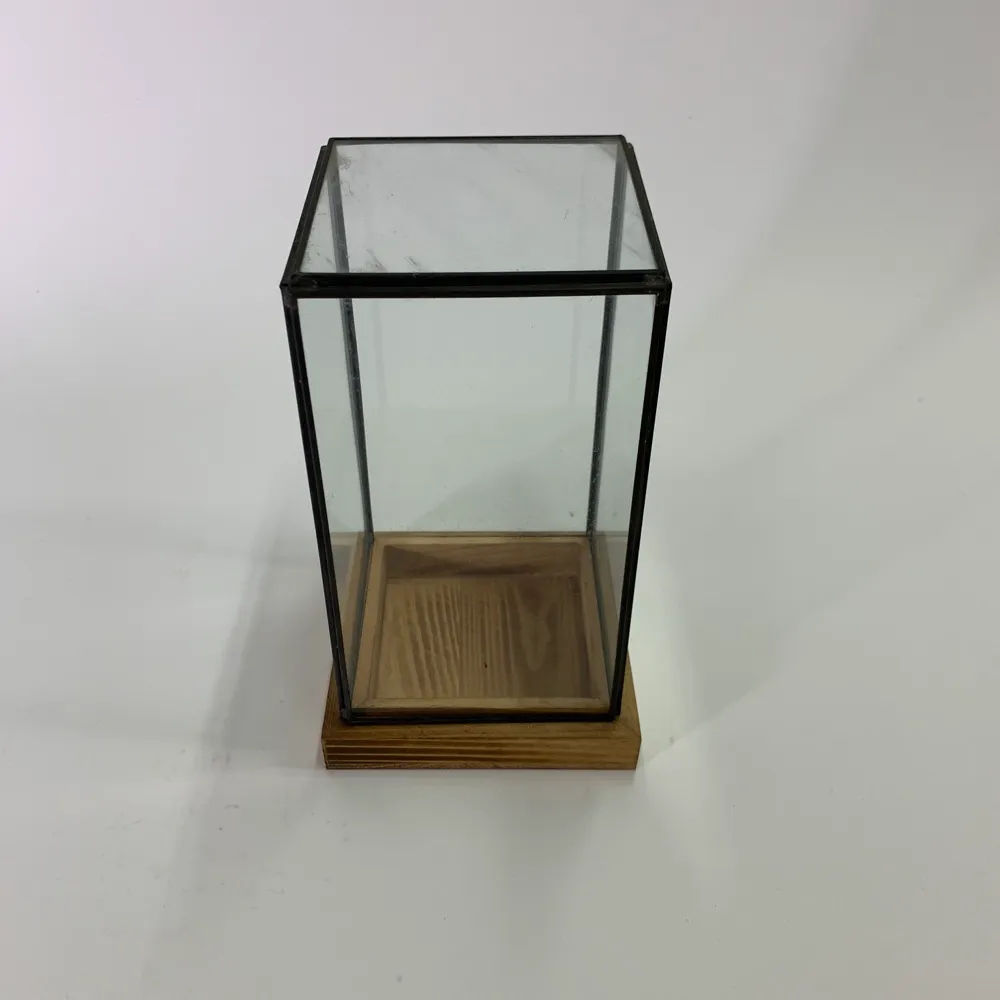 玻璃蓋木色底座展示盒
