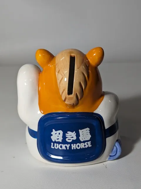 陶瓷橘色招財馬擺飾 3