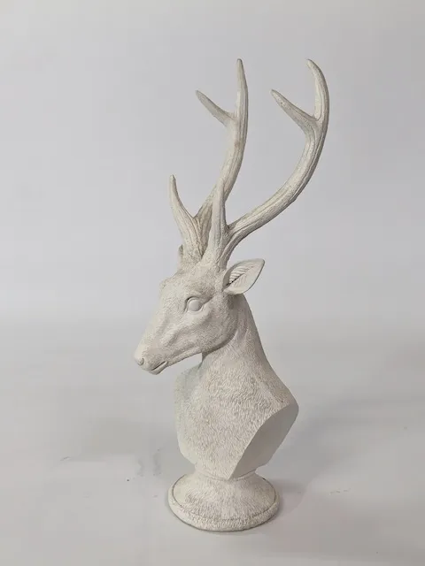 樹脂白色雄鹿半身像擺飾 2