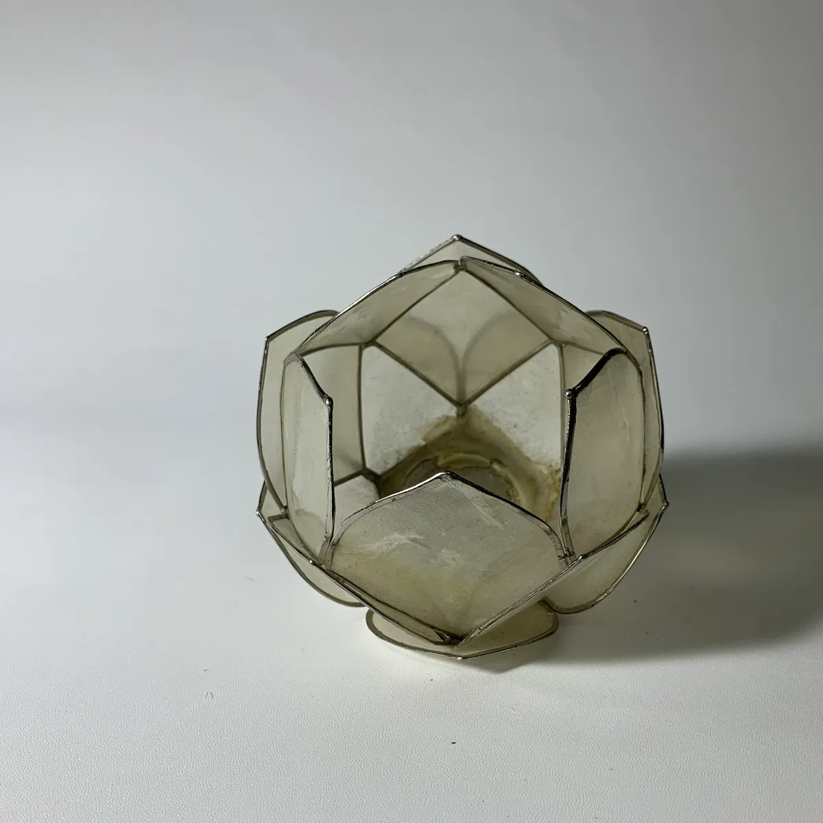 金屬白色貝殼花型燭台 2