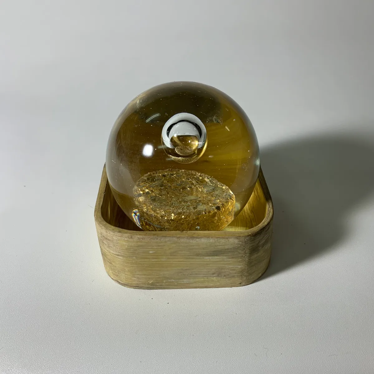玻璃透明金色球狀擺飾 2