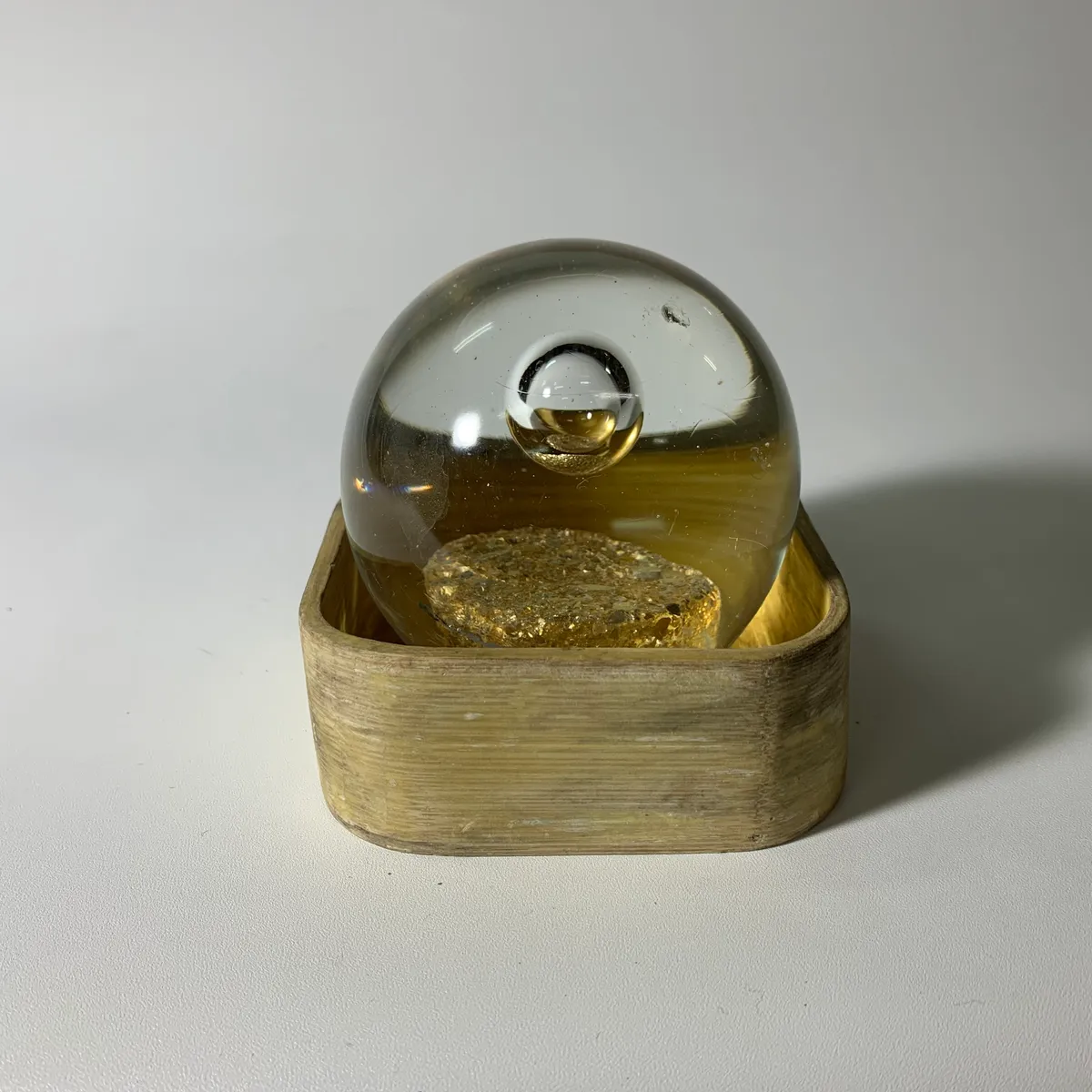 玻璃透明金色球狀擺飾