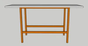 IKEA 吧台桌 橘色鐵腳 140x68cm