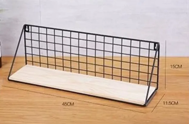 黑色鐵網置物架 45x11.5x15cm
