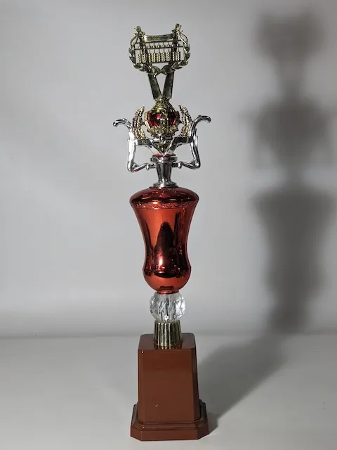 塑膠紅色金色算盤獎盃