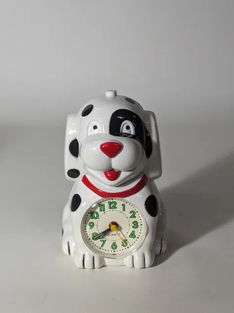 白色塑膠小狗造型鬧鐘(Y)