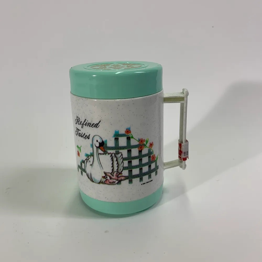 塑膠綠色天鵝保溫杯