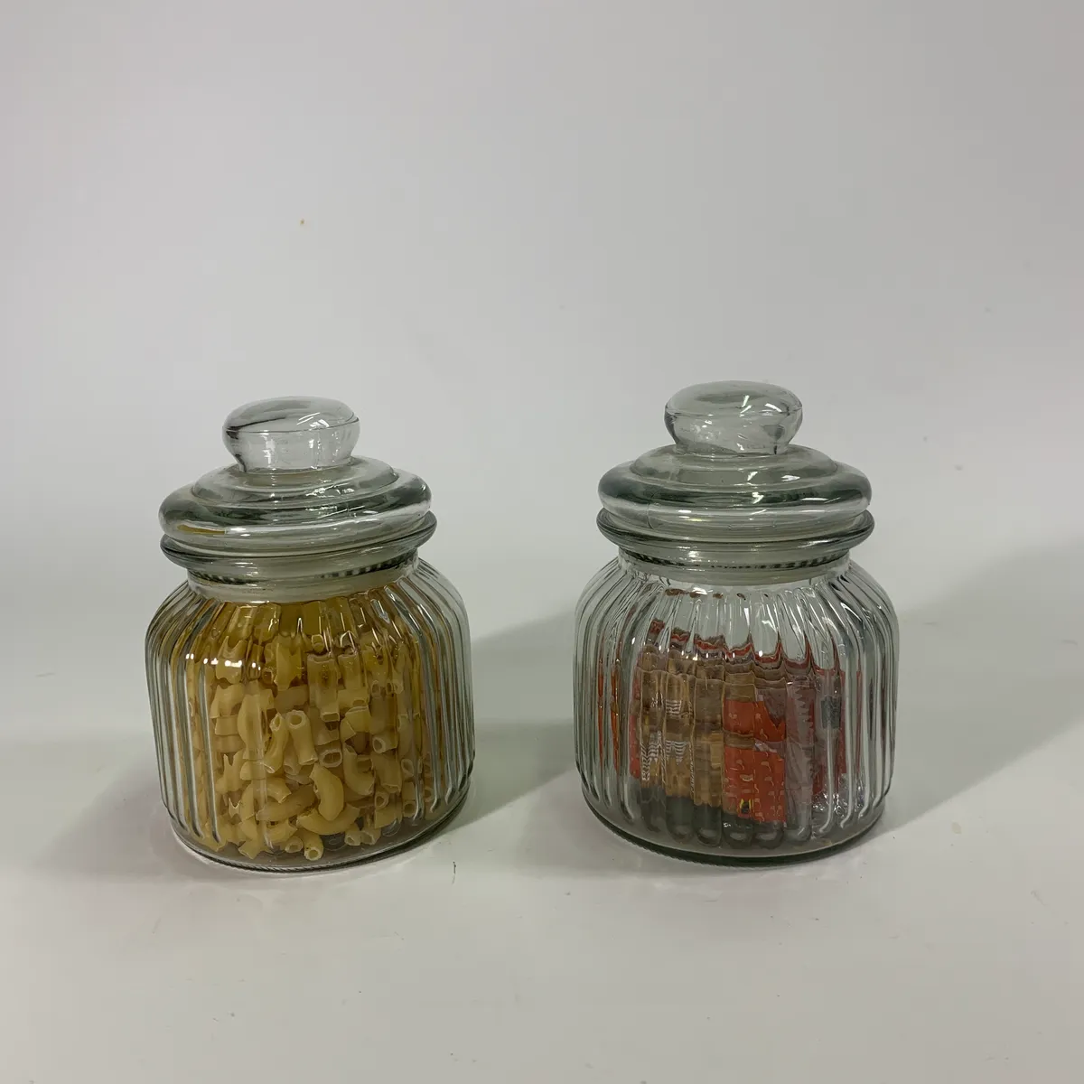 玻璃透明刻紋食物儲存罐