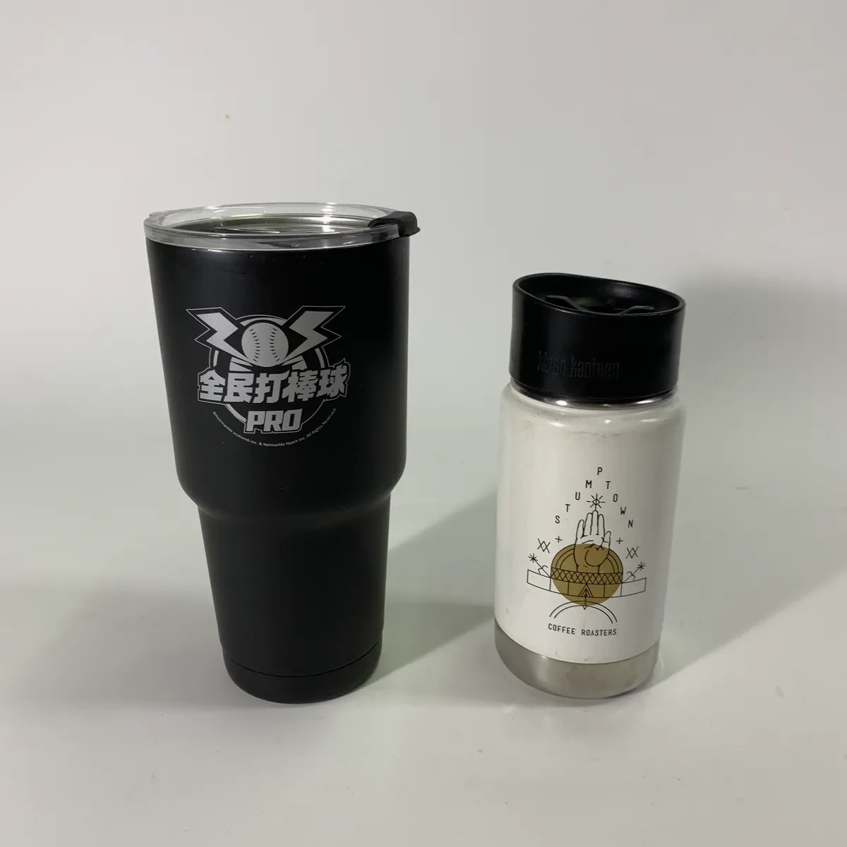金屬黑色白色保溫杯