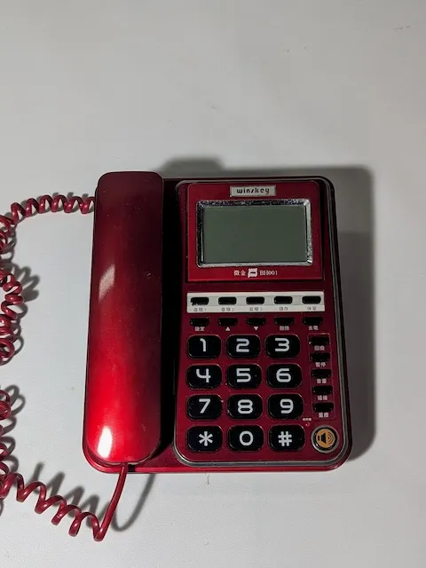 紅色塑膠有線液晶螢幕電話