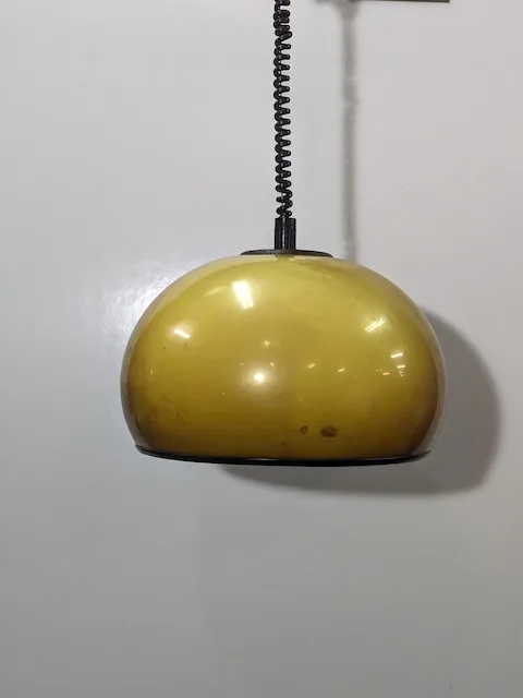 米黃色球形塑膠伸縮吊燈
