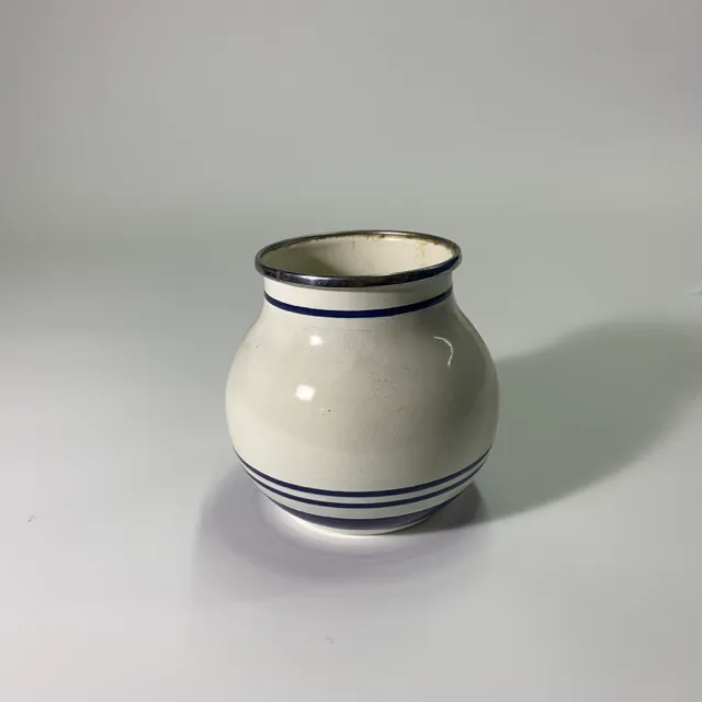米色藍色條紋花瓶小