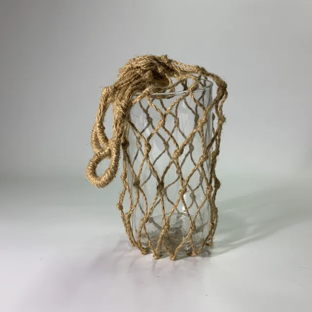 透明玻璃花瓶有麻繩套長形 2