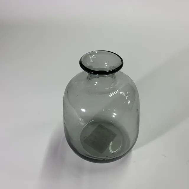 黑色透明玻璃花瓶小口