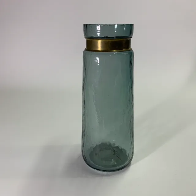 黑色透明玻璃花瓶高 古銅項圈
