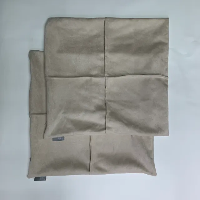米色 suede pillow 2入