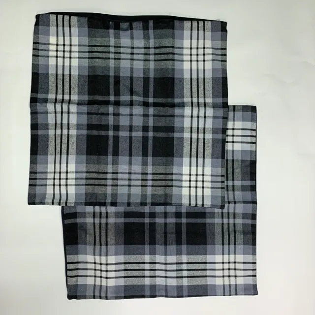 黑藍色條紋抱枕套 2入