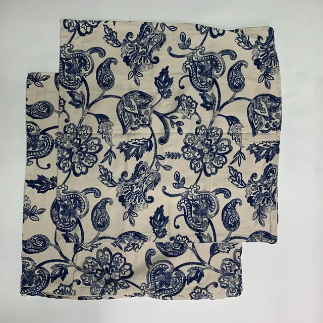 藍色花圖騰 pillow case 2入