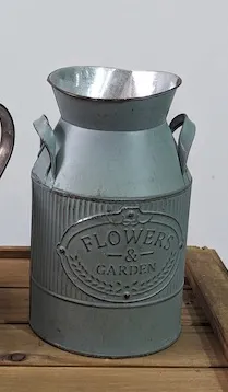 鄉村風 馬口鐵 牛奶桶:花桶