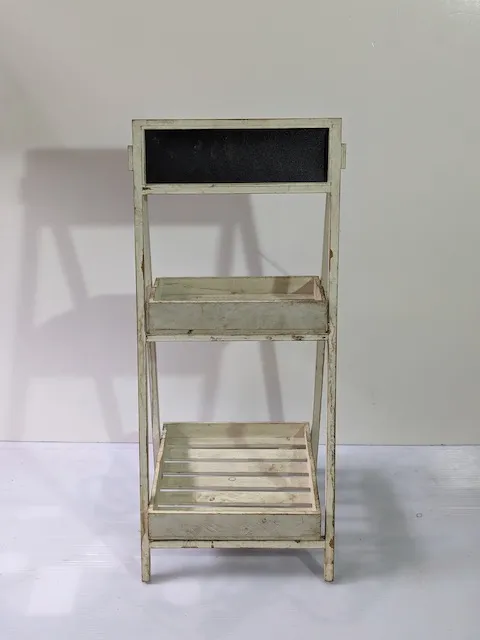 白色兩層小花架