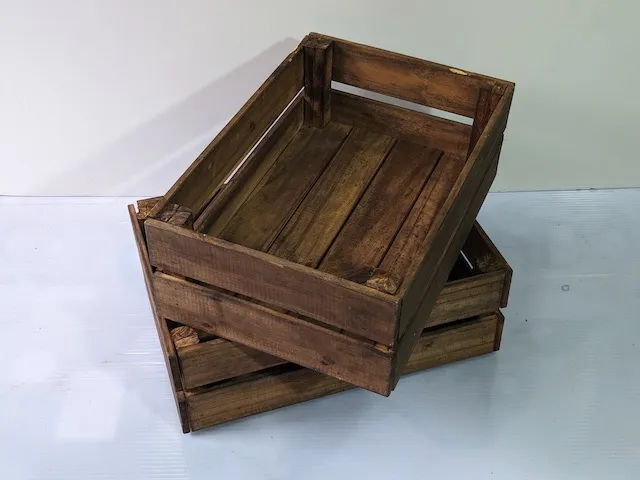 染色 木頭置物箱矮x2 2