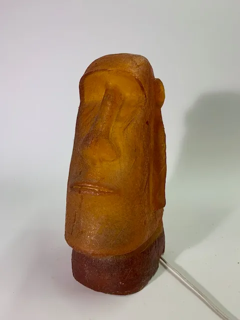 橘色摩艾石像造型桌燈