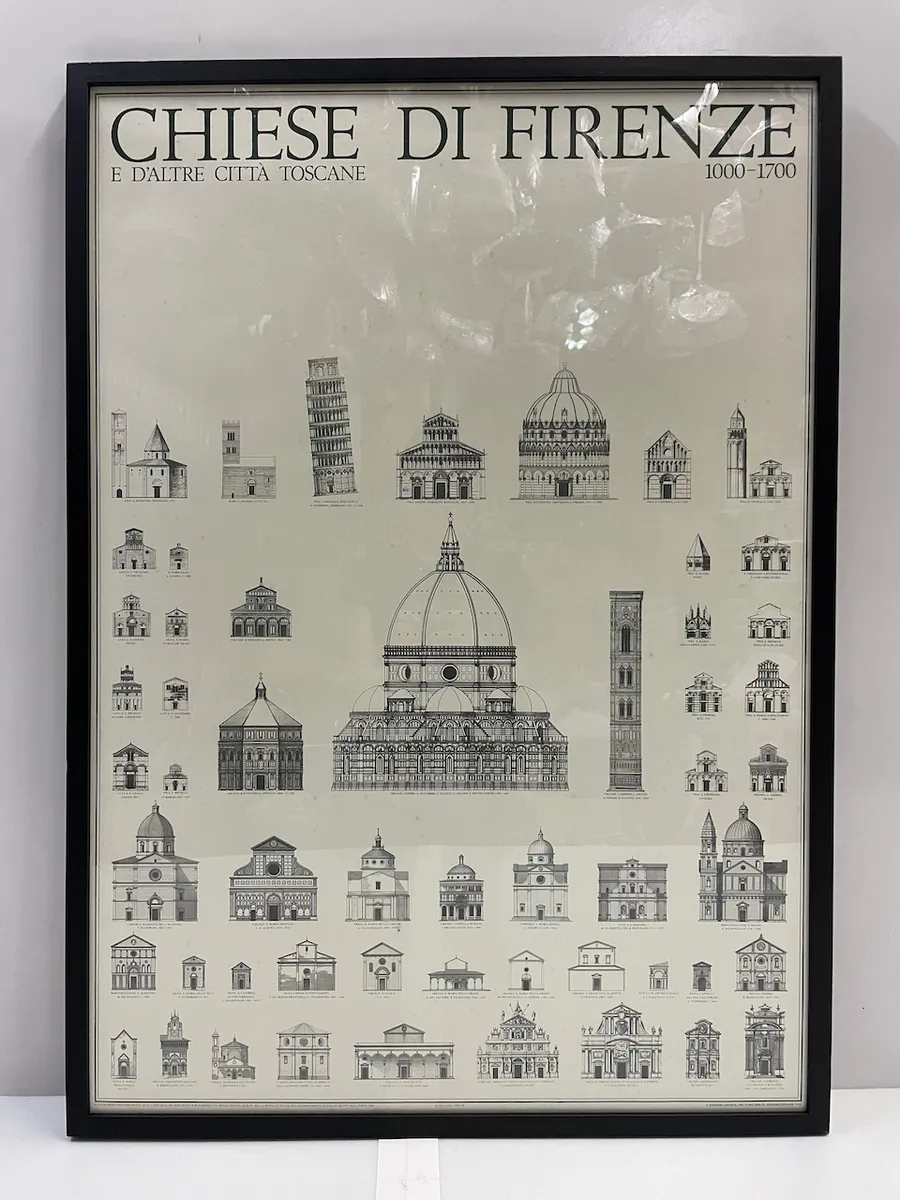 黑框CHIESE DI FIRENZE建築物海報