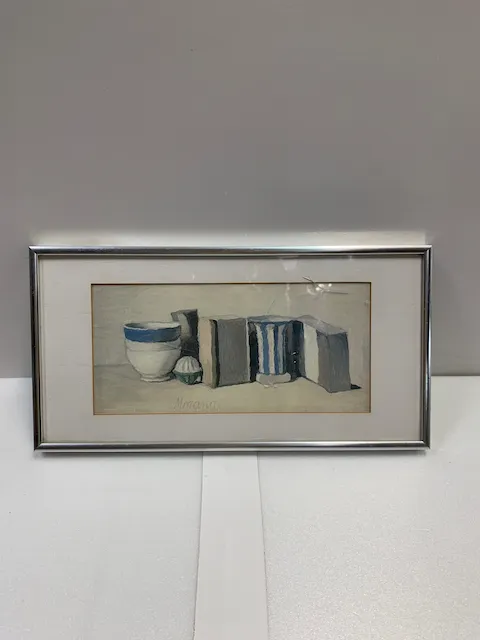 銀色鋁框still art藍色容器靜物畫