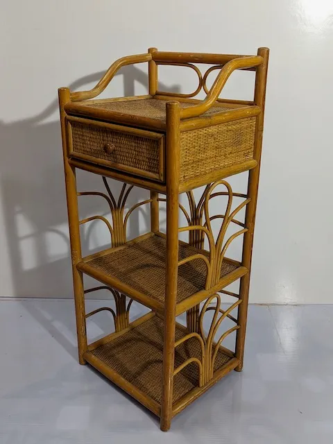 木色籐製四層邊櫃小 2