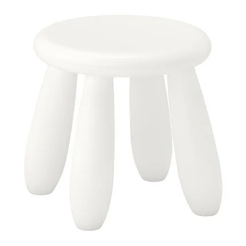 白色塑膠Ikea 兒童圓形椅凳