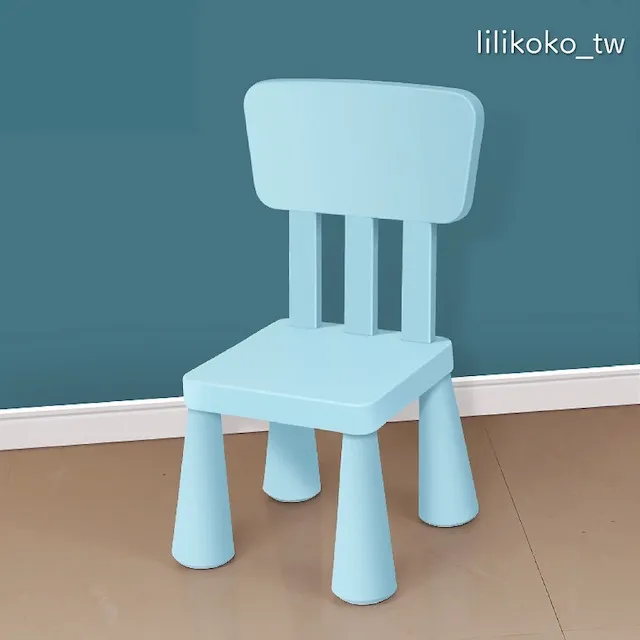 藍色Ikea 塑料靠背椅 2