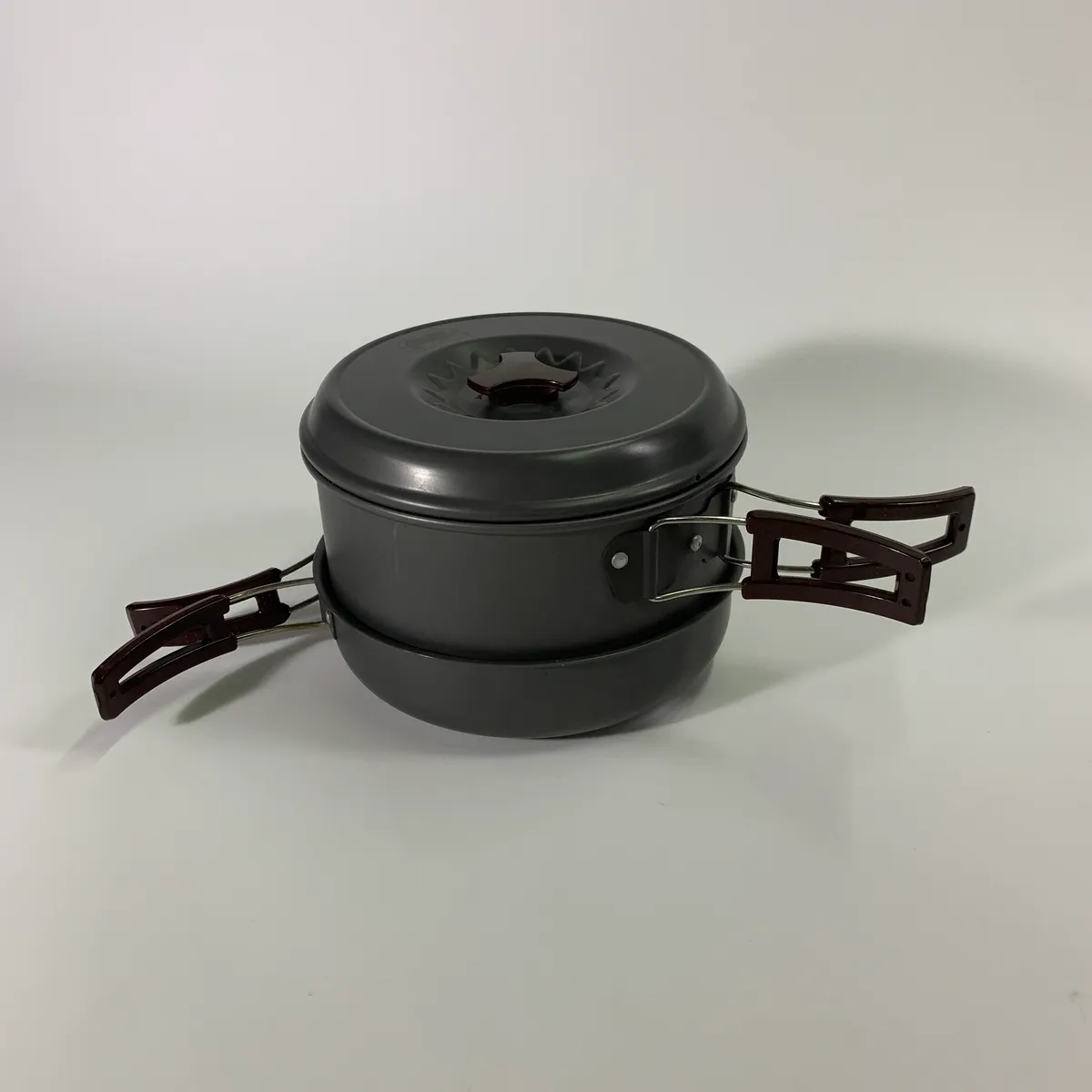 鐵灰露營鍋具一組 內有小鍋具 3