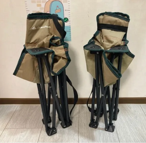 迪卡農卡其色 露營椅*2