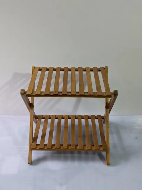 伸縮式兩層竹板置物架 2