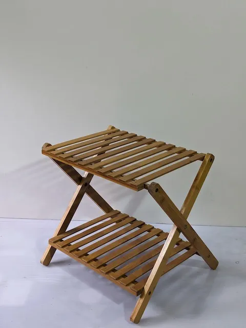 伸縮式兩層竹板置物架 3