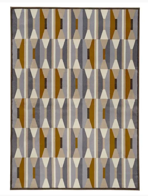 IKEA米色灰色幾何圖騰地毯